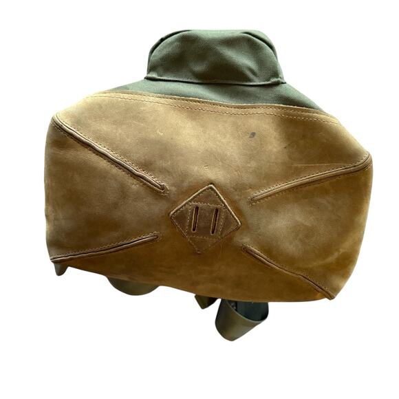 JanSport Heritage Hoss Backpack REPRO Olive Canvas Leather Bottom - Picture 5 of 6